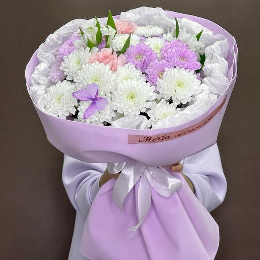 Crisantemos, Dianthus y alstameria en foamiran