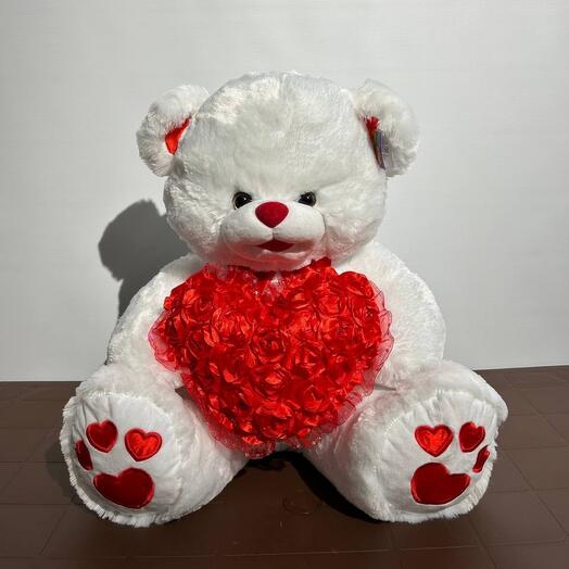 Мишка белый с сердцем