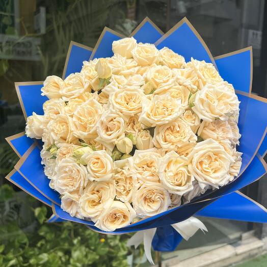 Peach Baby Roses Bouquet For A Man