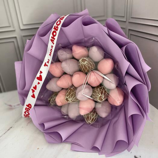Ramo de fresas en chocolate Tamaño M (750gram) sin espolvorear
