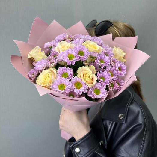 Santini delicate purple with roses