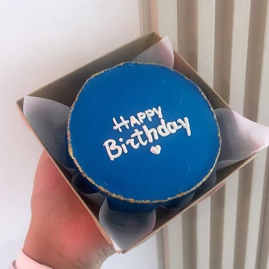 Бенто-торт синий Happy birthday