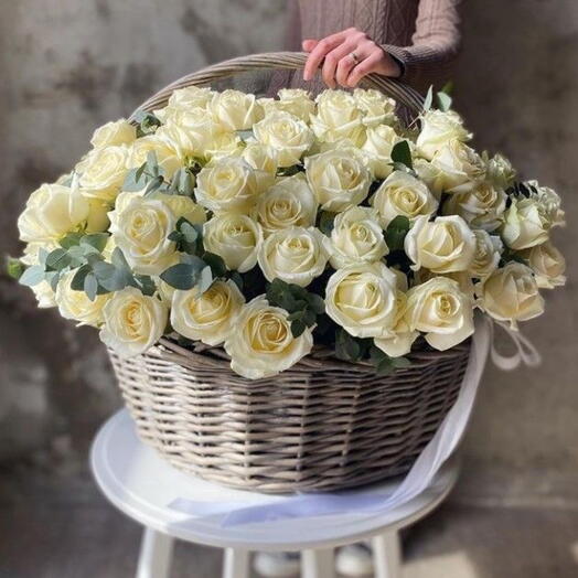 Roses in basket