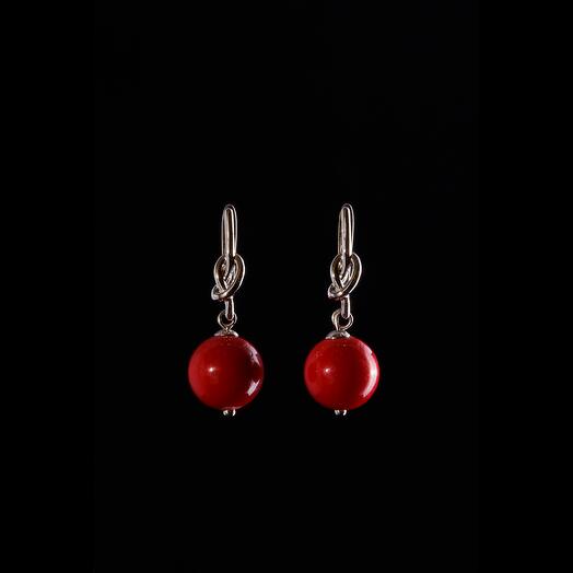 Серьги из коралла 11117-0049