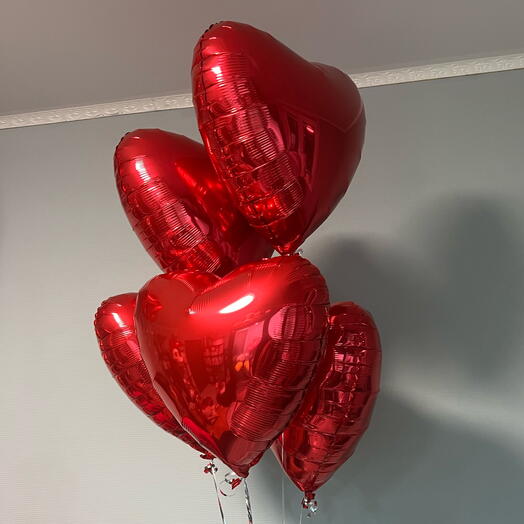 5 фольгированных шаров Сердце