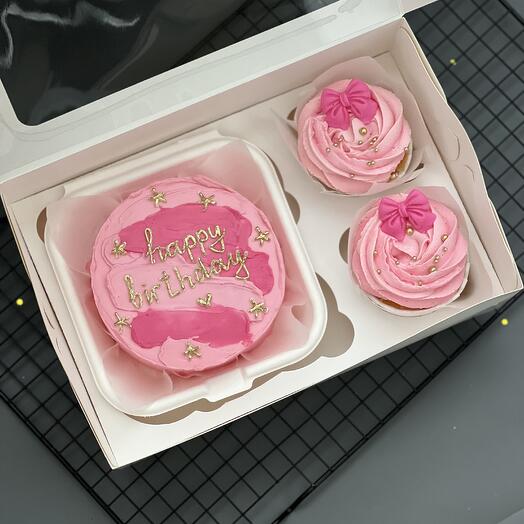 Набор бенто с капкейками «happy birthday