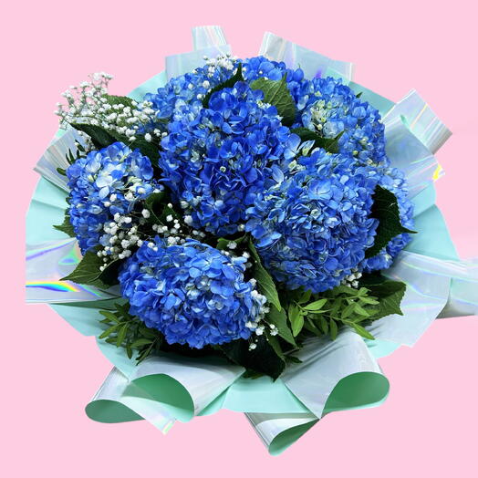 Skyfall Blue Hydrangeas Bouquet