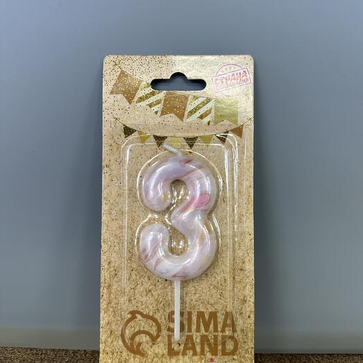 Свеча цифра 3