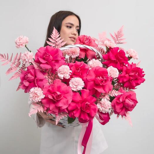 Cesta Premium con rosa francesa💕
