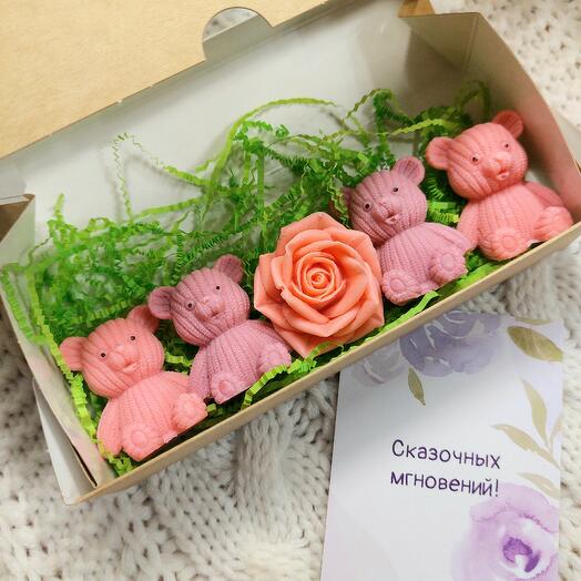 Мыло Мини мишки с розой