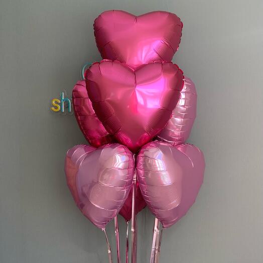 Heart balloons pink