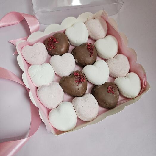 Зефирные сердца ассорти с шоколадом