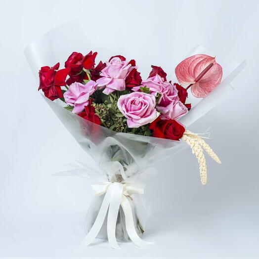 Luxurious Red   Pink Rose Bouquet