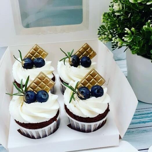 Капкейки шоколадные 🧁(наборе 4 шт)