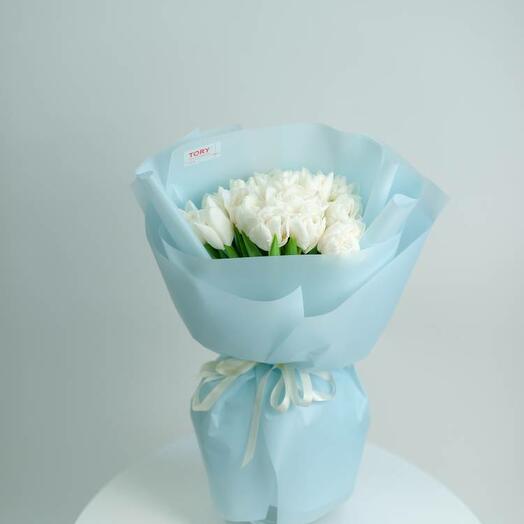 Bouquet of 25 White Peony Tulips