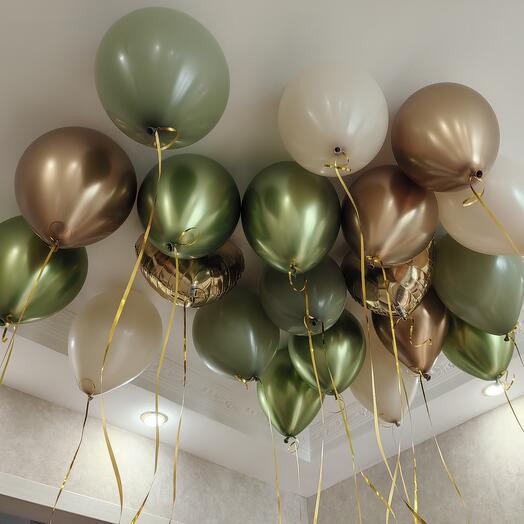 Гелиевые шары под потолок. Лайм