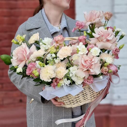 Wow корзина с французскими розами