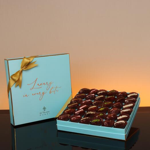 Luxury Tiffany Blue   Gold Stuffed Dates Gift Box – 36 Premium Nut-Filled Dates