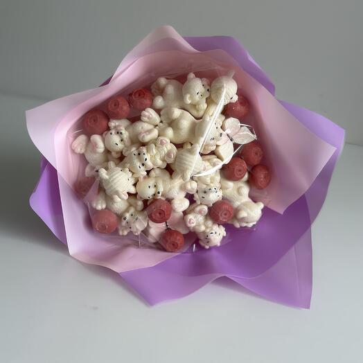 Шоколадный букет из мишек