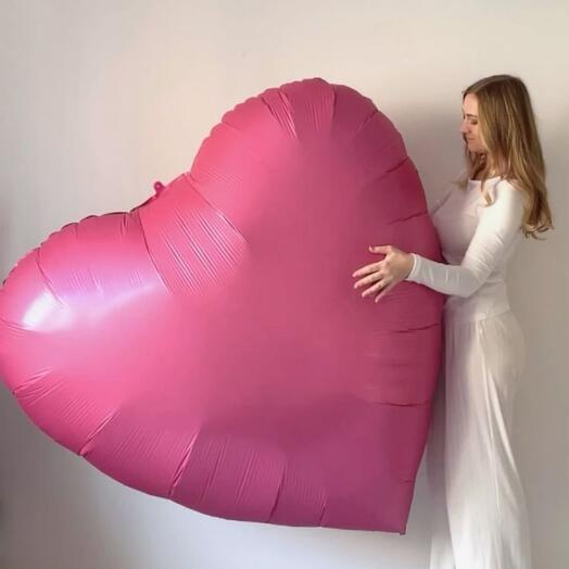 Большой шар гиганг сердце розовое. Накачивается гелием. 68" (1шт)