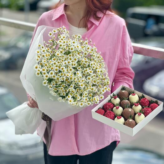 Клубника в шоколаде и ромашки М