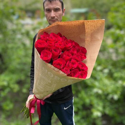 Букет роз 25 штук