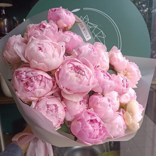 🌸WOW🌸 моно букет ароматных пионов (25шт)