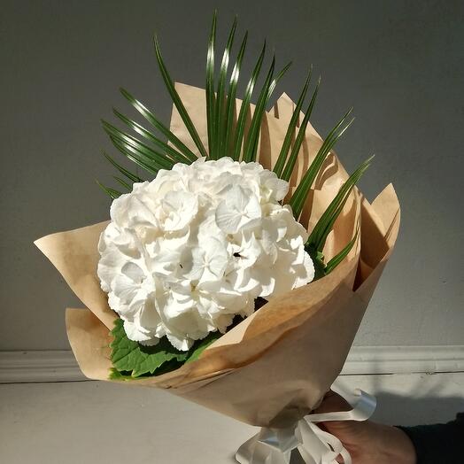 Комплимент с белой гортензией (М0032)