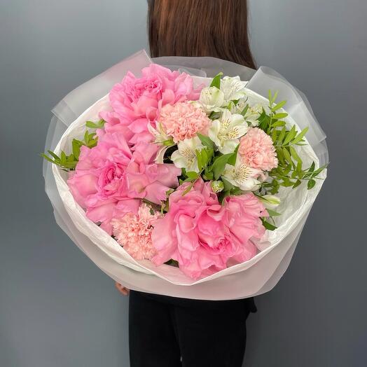 Сборный букет с ароматной французской розой 🌸