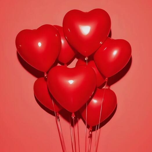 Набор из 9 Шаров red hearts