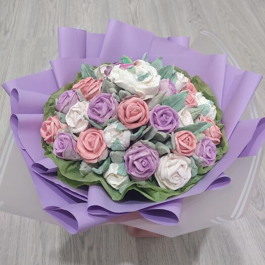 Зефирный букет роз с тремя вкусами