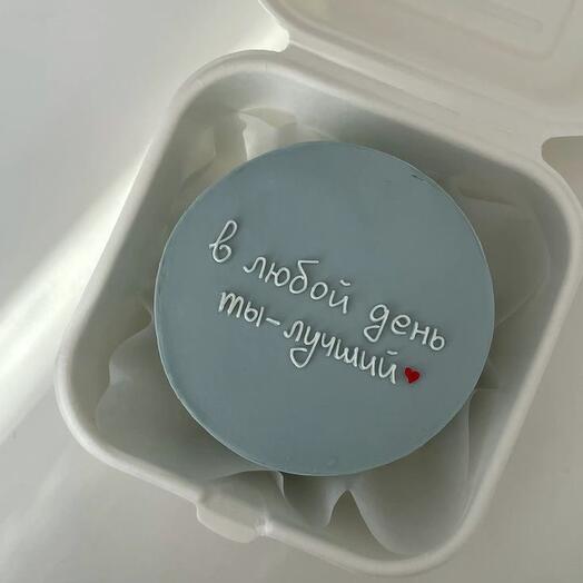 Бенто-торт серый с надписью (ассортимент вкусов) для любимого мужа/парня от Grand Depot