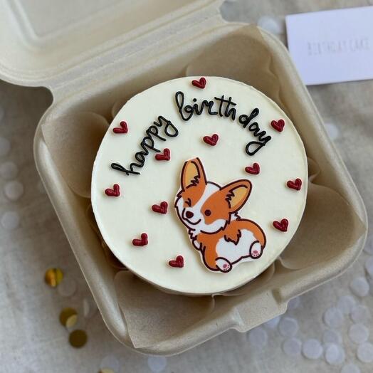 Бенто торт HAPPY BIRTHDAY корги