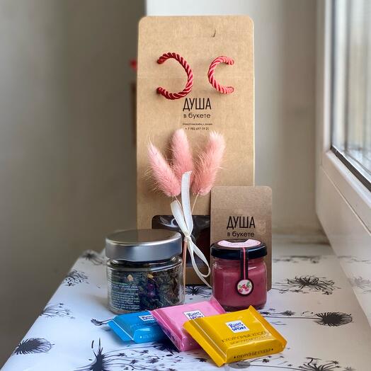 Вкусный подарочный мини-набор с чаем, мёдом и шоколадом🍫