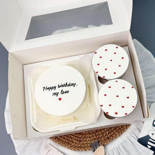 Набор из бенто торта и трайфлов happy birthday my love