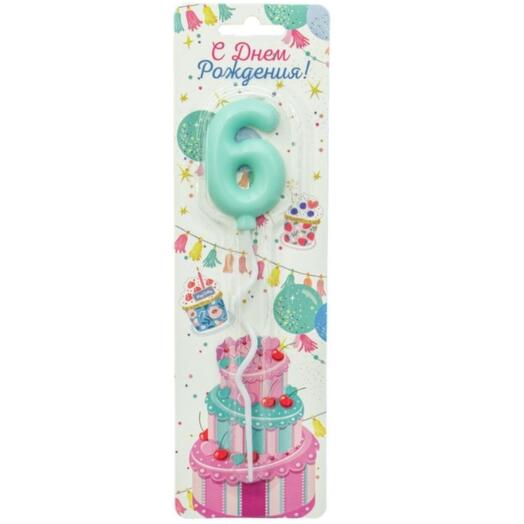 Свеча цифра 6 тиффани