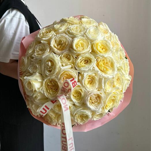 Букет "51 пионовидных роз Candlelight"