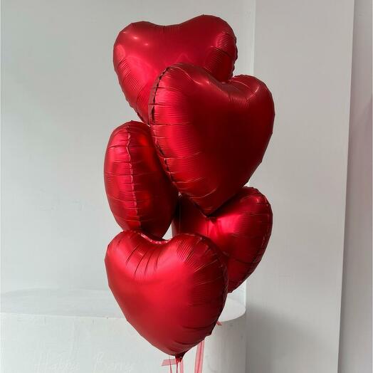 Шары сердца 5 шт 💕