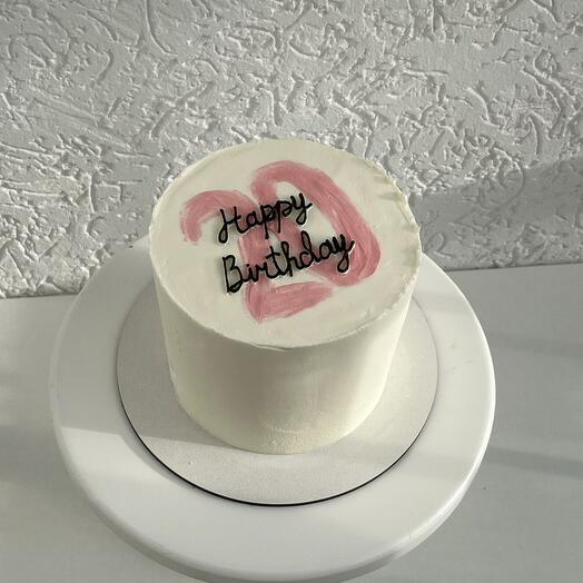 Торт на 1,5 кг с надписью "Happy birthday", торт для девушки, торт для парня, торт для мужа, торт для жены