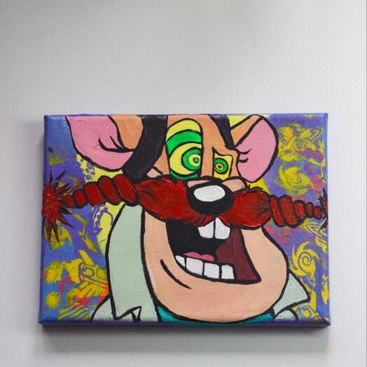 Усы - холст, 20×15, акрил