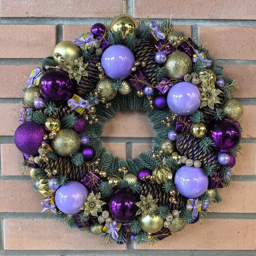 Новогодний венок Сиреневый
