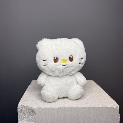 Игрушка котик белая