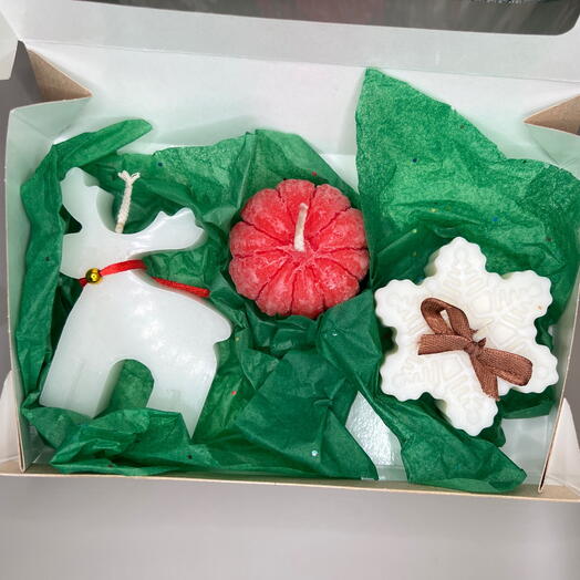 Подарочный набор свечей из соевого и пчелиного воска