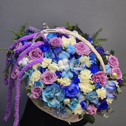 Корзина с цветами 💜💙
