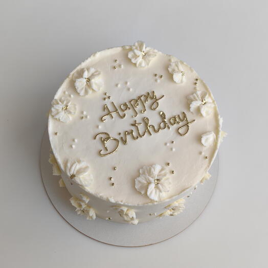 Торт с цветами 1,7 кг на день рождения, Happy Birthday, юбилей для девушки, женщины, любимой, жены, супруги, подруги