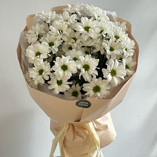 Монобукет из 5 ромашковидных хризантем