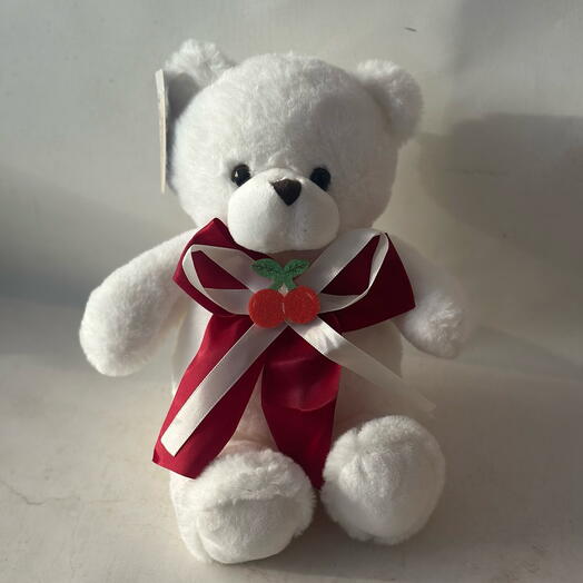 Плюшевый медведь с бантиком 30см