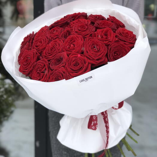 ️️️️️️️️️️️️️Моно букет из красных роз 80см
