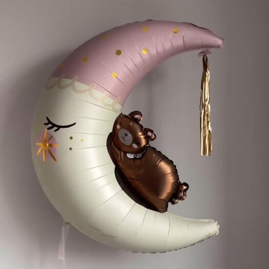 Шар фигура «Месяц с мишкой»