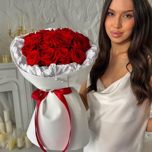 Букет любимых роз 15 штук 🌹🌹🌹